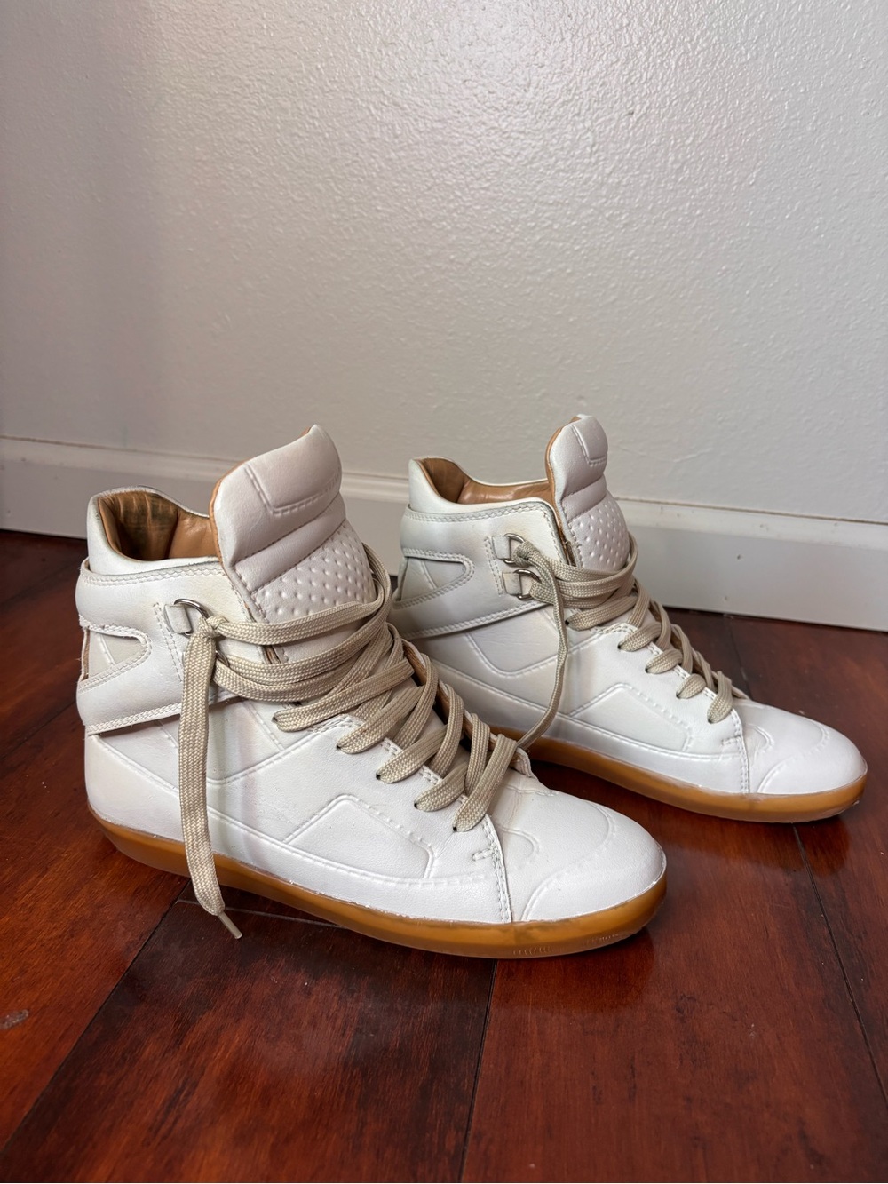 Maison Martin Margiela White High-Top Sneakers with Gum Sole